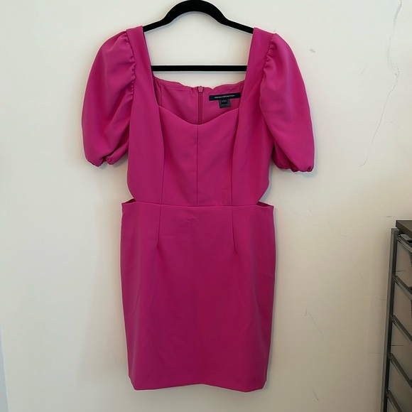French Connection Puff Sleeve Dress Size 8 - Picture 2 of 10